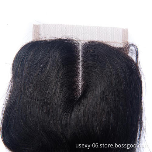 Cheap company direct price body wave natural color human hair closure